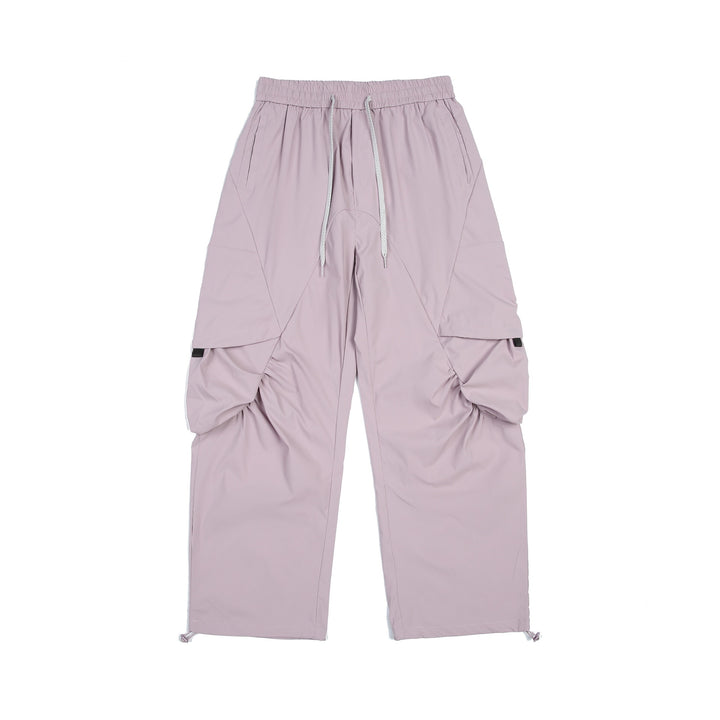 Men's Functional Cargo Pants in Tech Nylon with Elastic Waistband and Drawstring Mune Fashion
