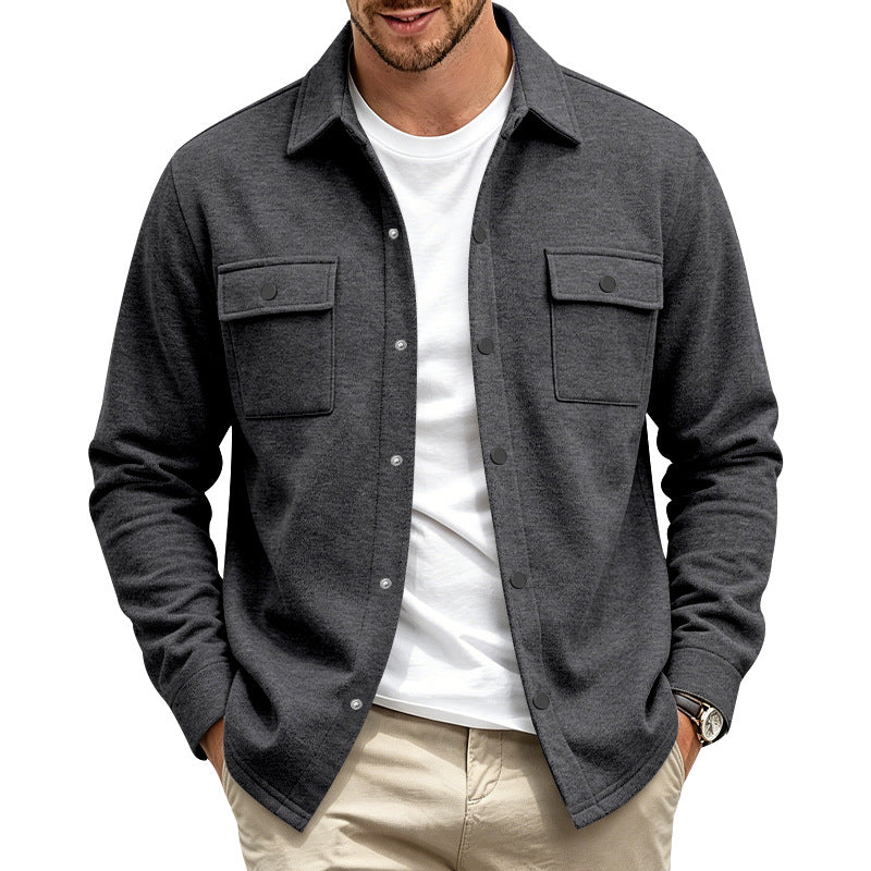 Men's overshirt jacket with snap button placket and patch chest pockets Mune Fashion