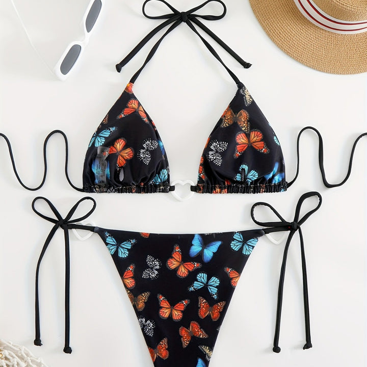 Women's triangle bikini with unique butterfly pattern Mune Fashion