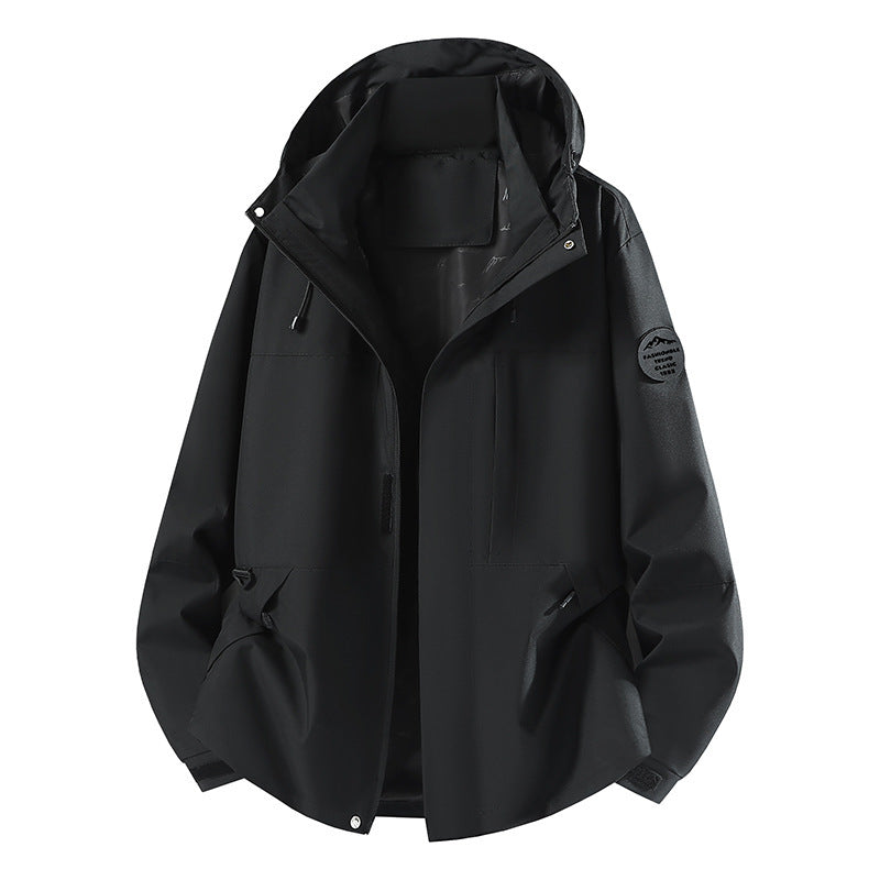 Men's Technical Softshell Hooded Jacket with concealed front zipper and multifunction pockets Mune Fashion
