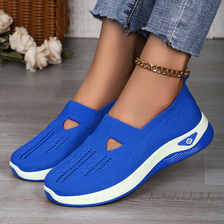 Ladies nan lightweight breathable knitted slip-ons with memory foam and non-slip outsole Mune Fashion