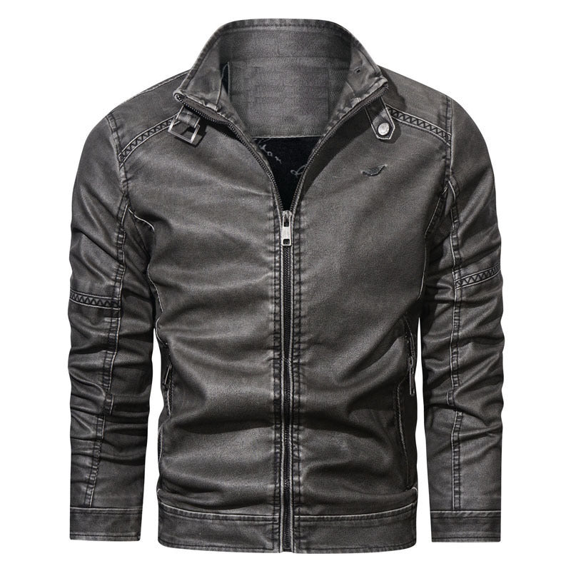 Men's denim look blouson with ergonomic piping and stand-up collar Mune Fashion