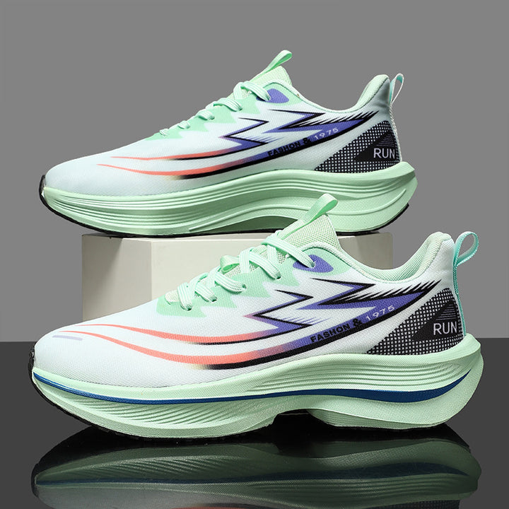 Unisex cushioned road running sneakers with double-layer comfort midsole and reflective design stripes Mune Fashion