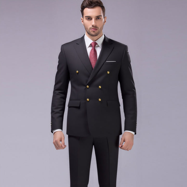 Men's double-breasted evening blazer with decorative buttons, slim silhouette and elegant finish Mune Fashion