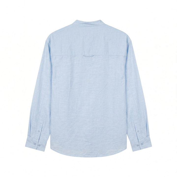 Men's Lightweight Stand-Collar Shirt made of Cotton Blend with Chest Pocket and Relaxed Fit Mune Fashion