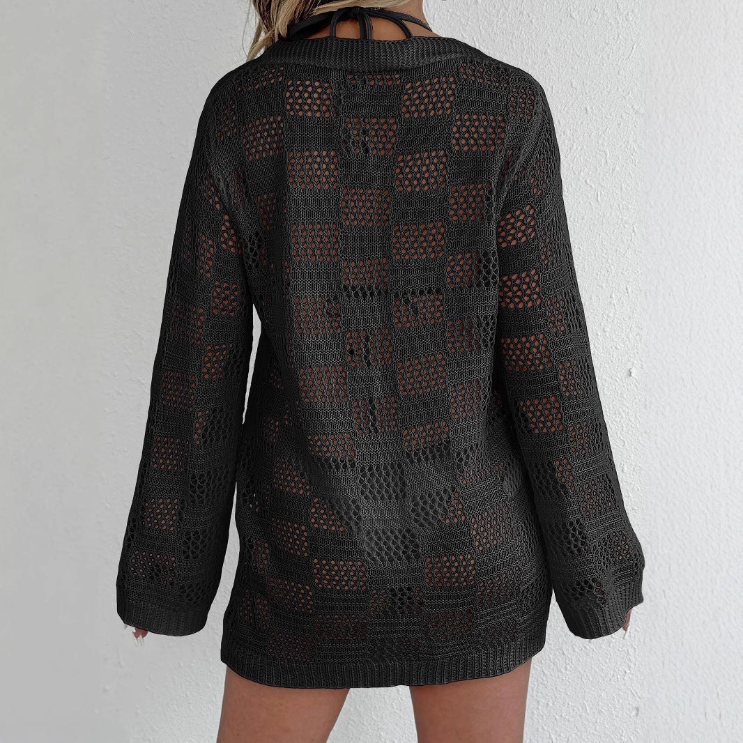 Women Casual Knit Beach Cover-up Mune Fashion