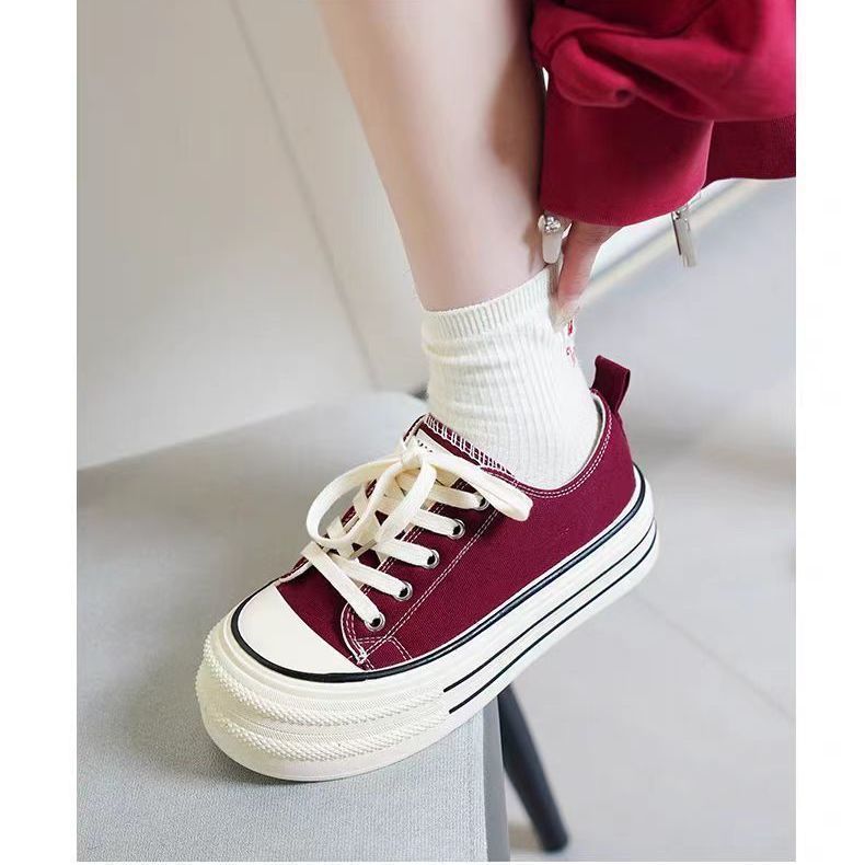 Women's Platform Sneakers with Trendy Design and Durable Upper Material Mune Fashion