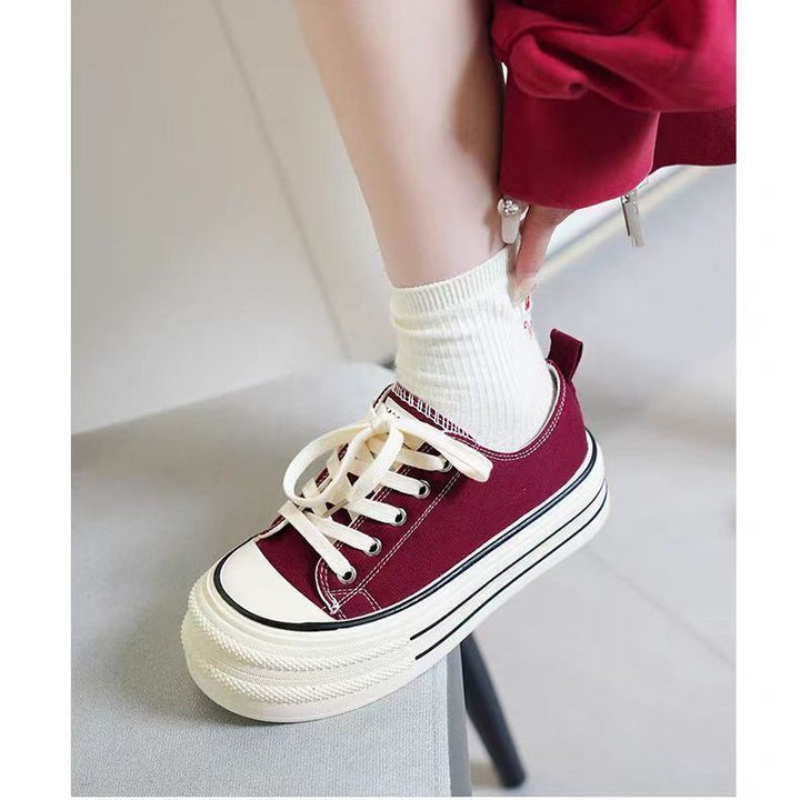 Women's Platform Sneakers with Trendy Design and Durable Upper Material Mune Fashion