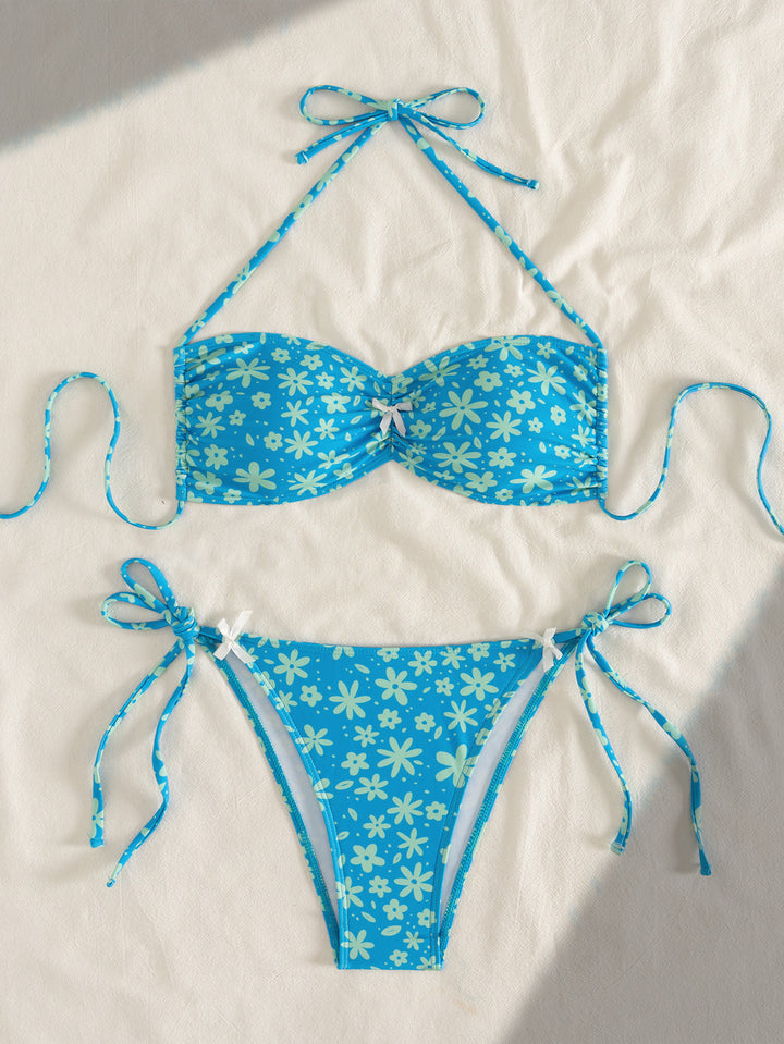 Women's bandeau bikini with floral accents Mune Fashion