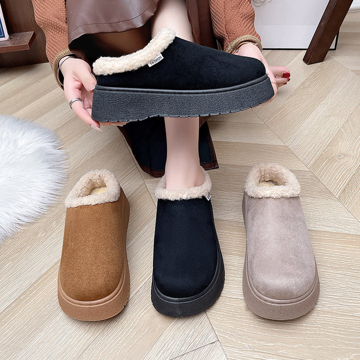 Ladies Cozy Slipper Shoes with High Platform and Teddy Lining Mune Fashion