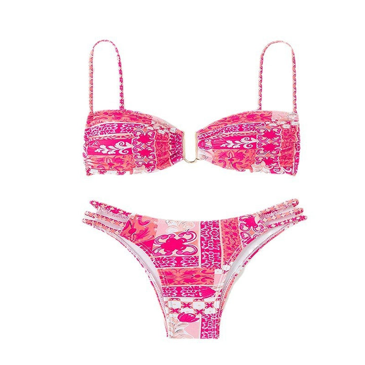 Ladies Bandeau Bikini with playful floral design Mune Fashion