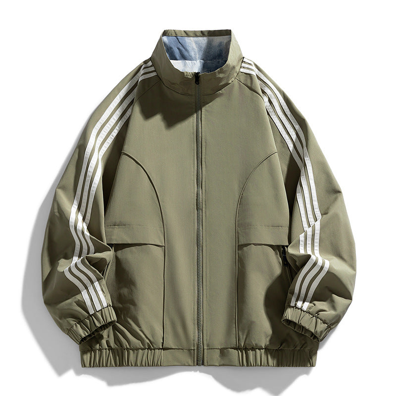 Men's sporty transitional jacket with high collar and zip pockets Mune Fashion