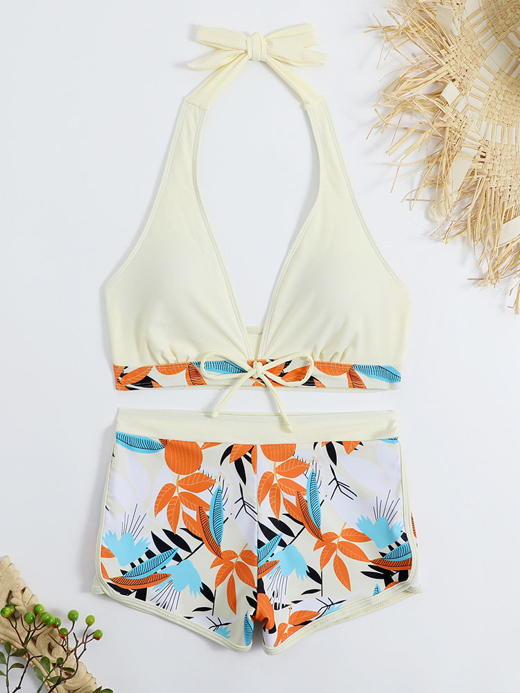 Women's sporty bikini set with adjustable halter top and shorts Mune Fashion