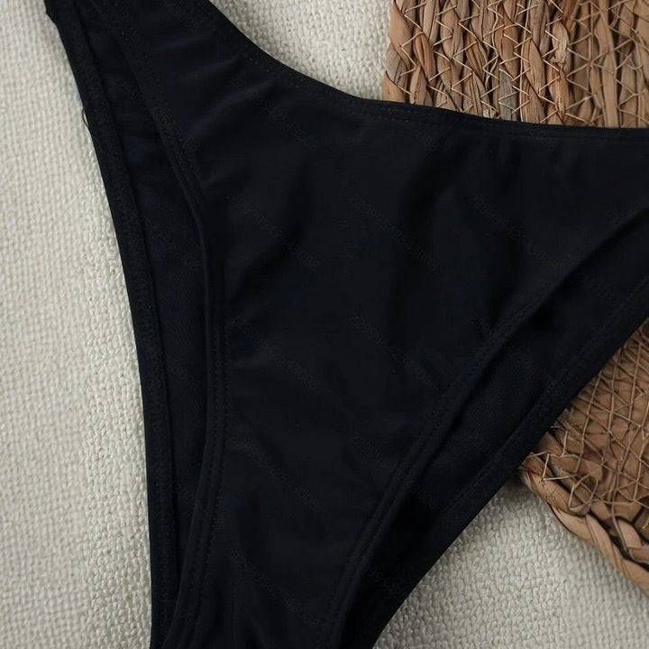 Women's Bikini Set with Elegant Knot and Gold Accent Decoration Mune Fashion