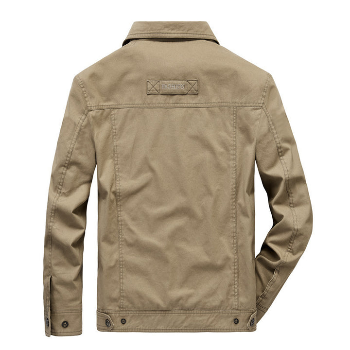 Men's Urban Canvas Utility Blouson with Stand-up Collar, Mesh Lining and Chest Flap Pocket Mune Fashion