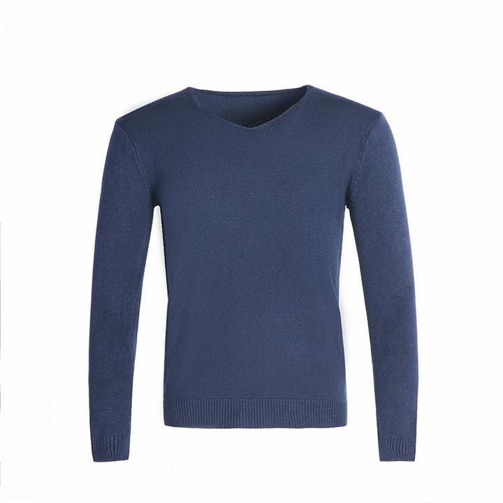 Men's fine V-neck sweater made of cotton-merino blend with a slim silhouette Mune Fashion