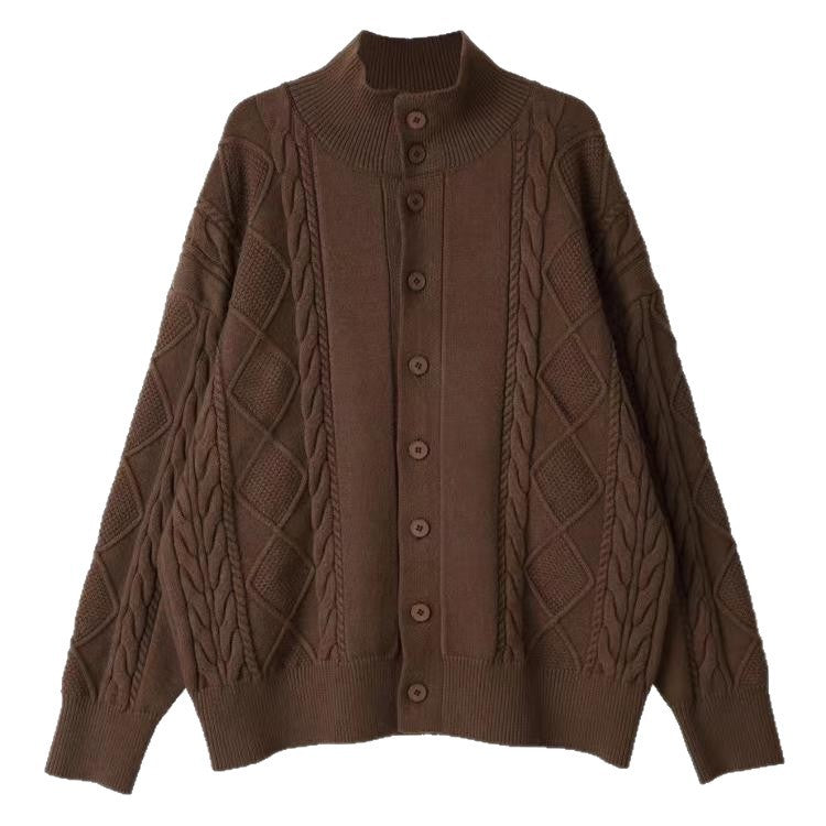 Men's chunky knit cardigan with cable pattern Mune Fashion