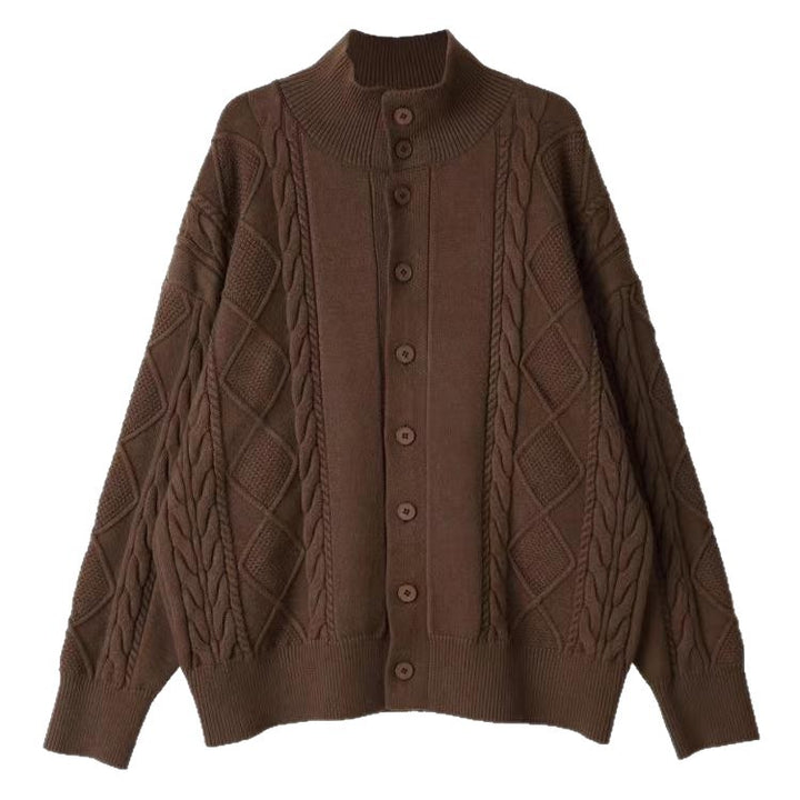 Men's chunky knit cardigan with cable pattern Mune Fashion