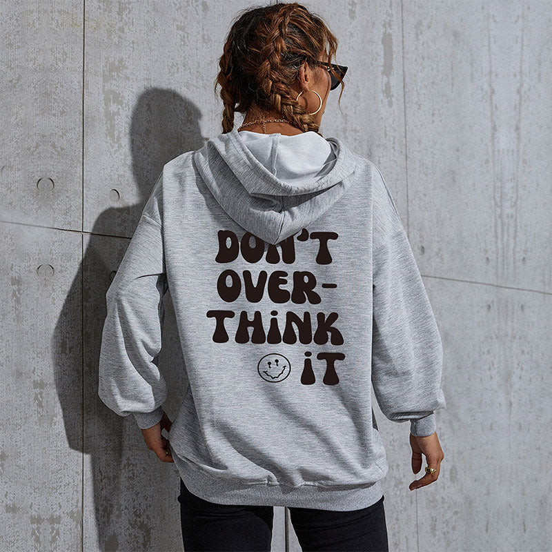 Women's hoodie with statement back print, oversized cut and ribbed cuffs Mune Fashion