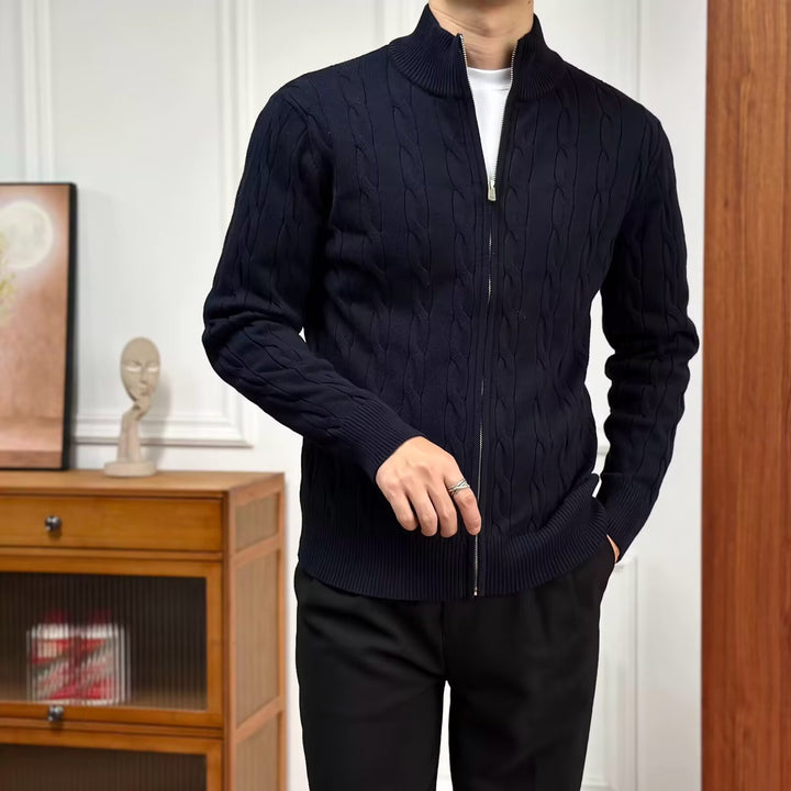 Men's High-Quality Knit Sweater with Zipper Mune Fashion