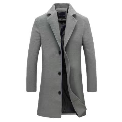 Men's slim wool coat with lapel collar and button closure Mune Fashion