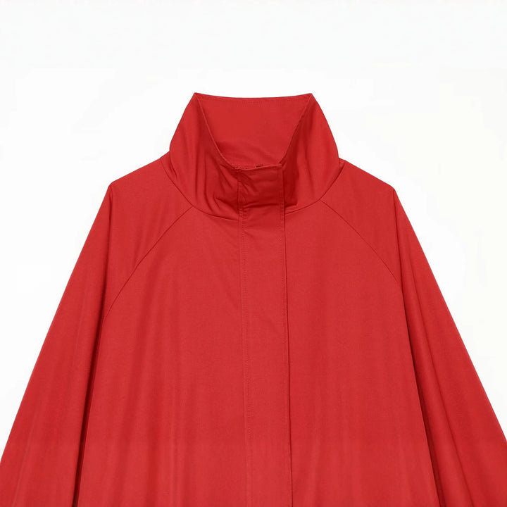 Women's Lightweight Boxy Transitional Jacket with Funnel Neck and Elastic Hem Mune Fashion