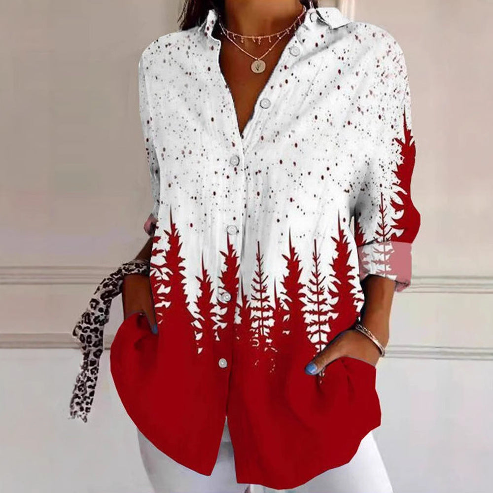 Women's longline shirt blouse with fir silhouette, full-button placket and side pockets Mune Fashion