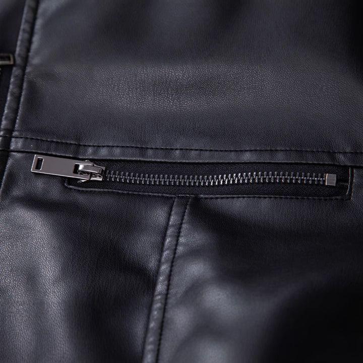 Men's Fashion Leather Jacket with Shoulder Pads Mune Fashion