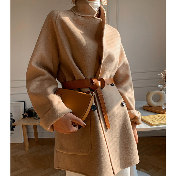 Women's Oversized Coat with Waist Belt Mune Fashion