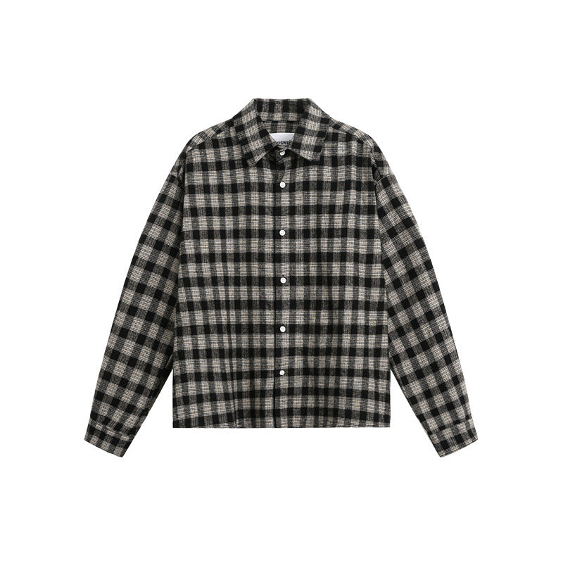 Men's boxy overshirt made of brushed flannel blend with full button placket Mune Fashion