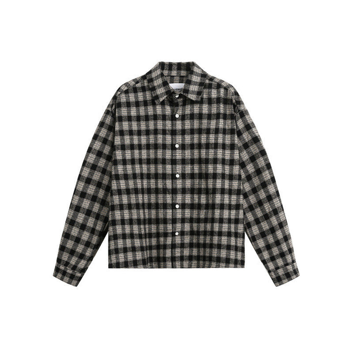 Men's boxy overshirt made of brushed flannel blend with full button placket Mune Fashion