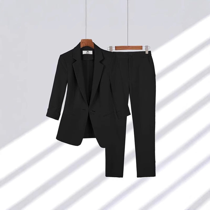 Women's Two-Piece Business Suit Set with Tailored Blazer and Slim Pants Mune Fashion