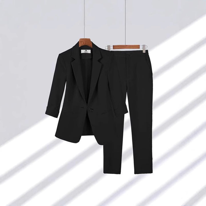 Women's Two-Piece Business Suit Set with Tailored Blazer and Slim Pants Mune Fashion