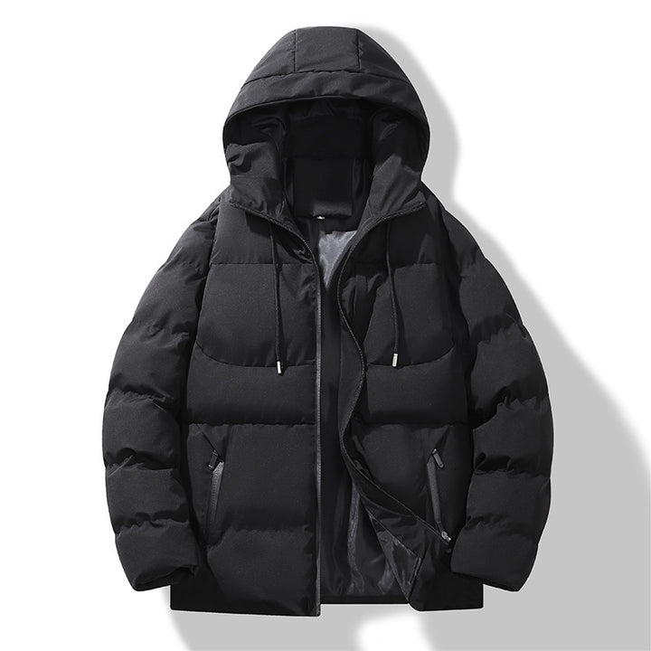 Men's Padded Quilted Hooded Jacket with Thermal Filling and Windproof Outer Shell Mune Fashion