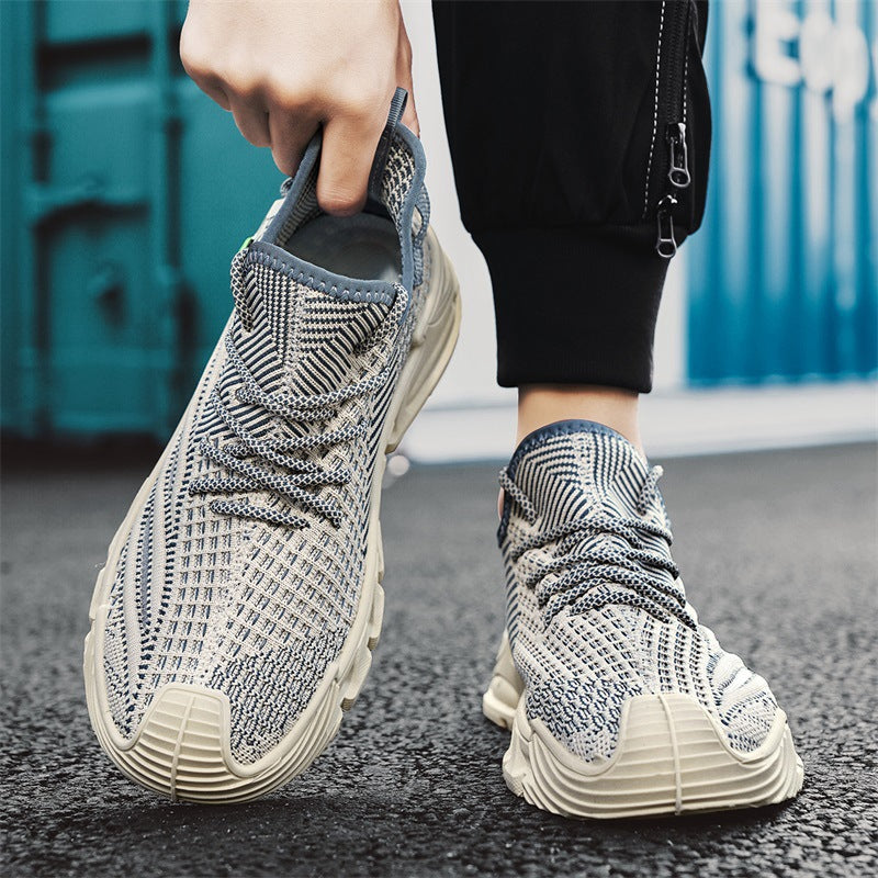 Men's lightweight knitted trail sneakers with sock-like entry and cushioning profile sole Mune Fashion