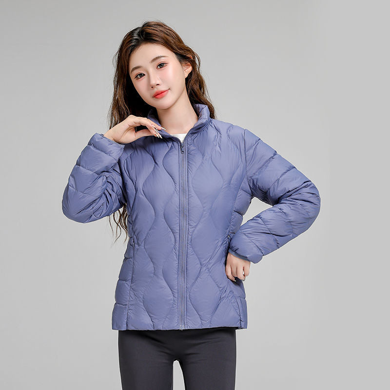 Women's Lightweight Quilted Hooded Jacket with Diamond Quilting and Thermal Insulation Mune Fashion