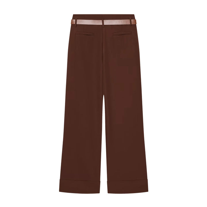 Women's culotte pants with a high waistband, wide leg, wide cuff, and belt loops Mune Fashion