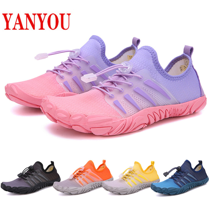 Women's flexible barefoot water shoe with perforated quick-drying construction and non-slip tread sole Mune Fashion