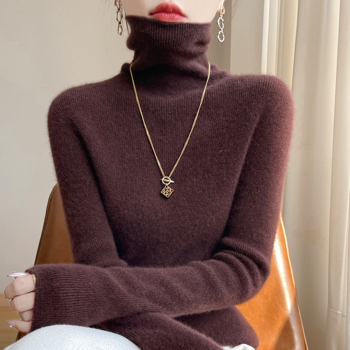 Ladies Slim-Fit Turtleneck Sweater made of soft Angora mix Mune Fashion
