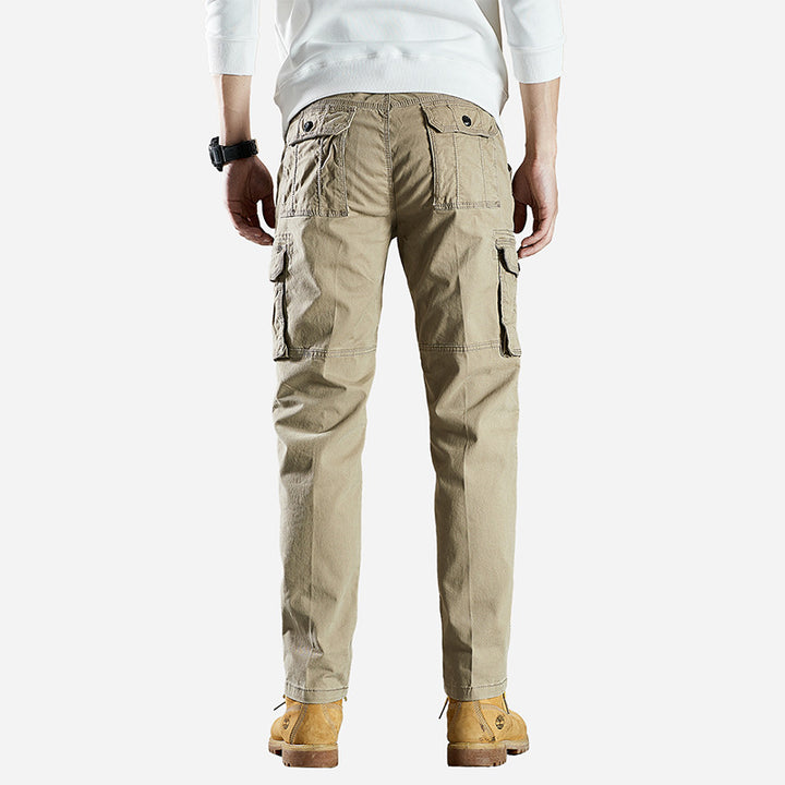 Men's Multifunctional Canvas Cargo Pants with Knee Pleats and Multiple Pockets Mune Fashion