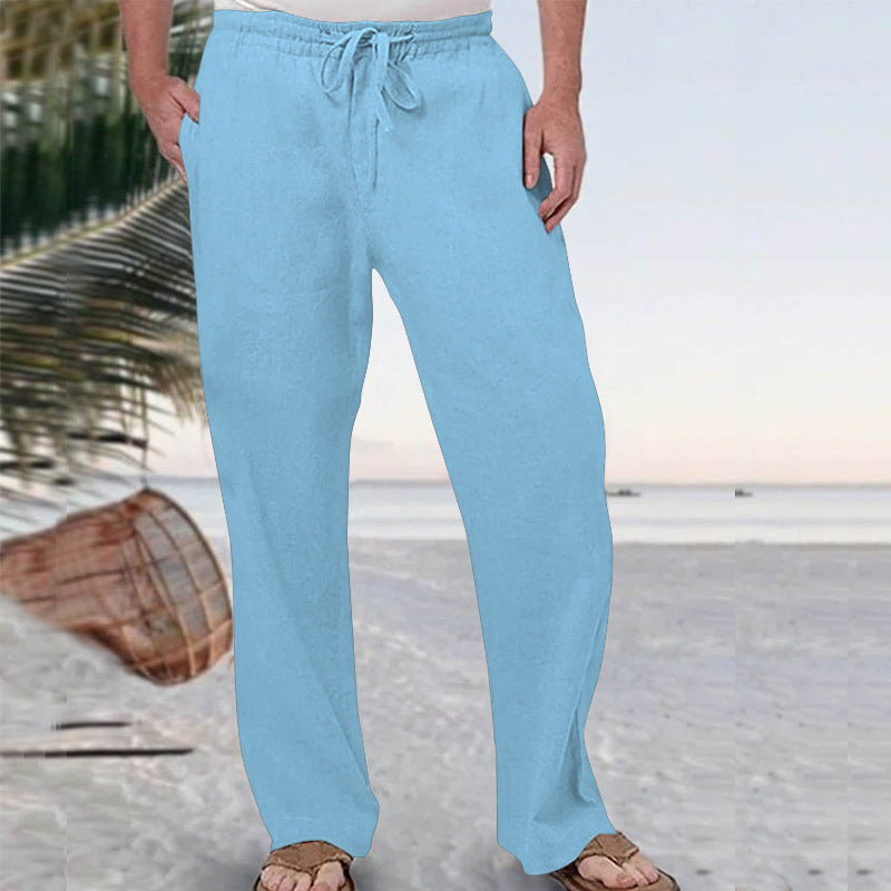 Men's soft lounge pants made of cotton jersey with elastic drawstring waistband and side pockets Mune Fashion