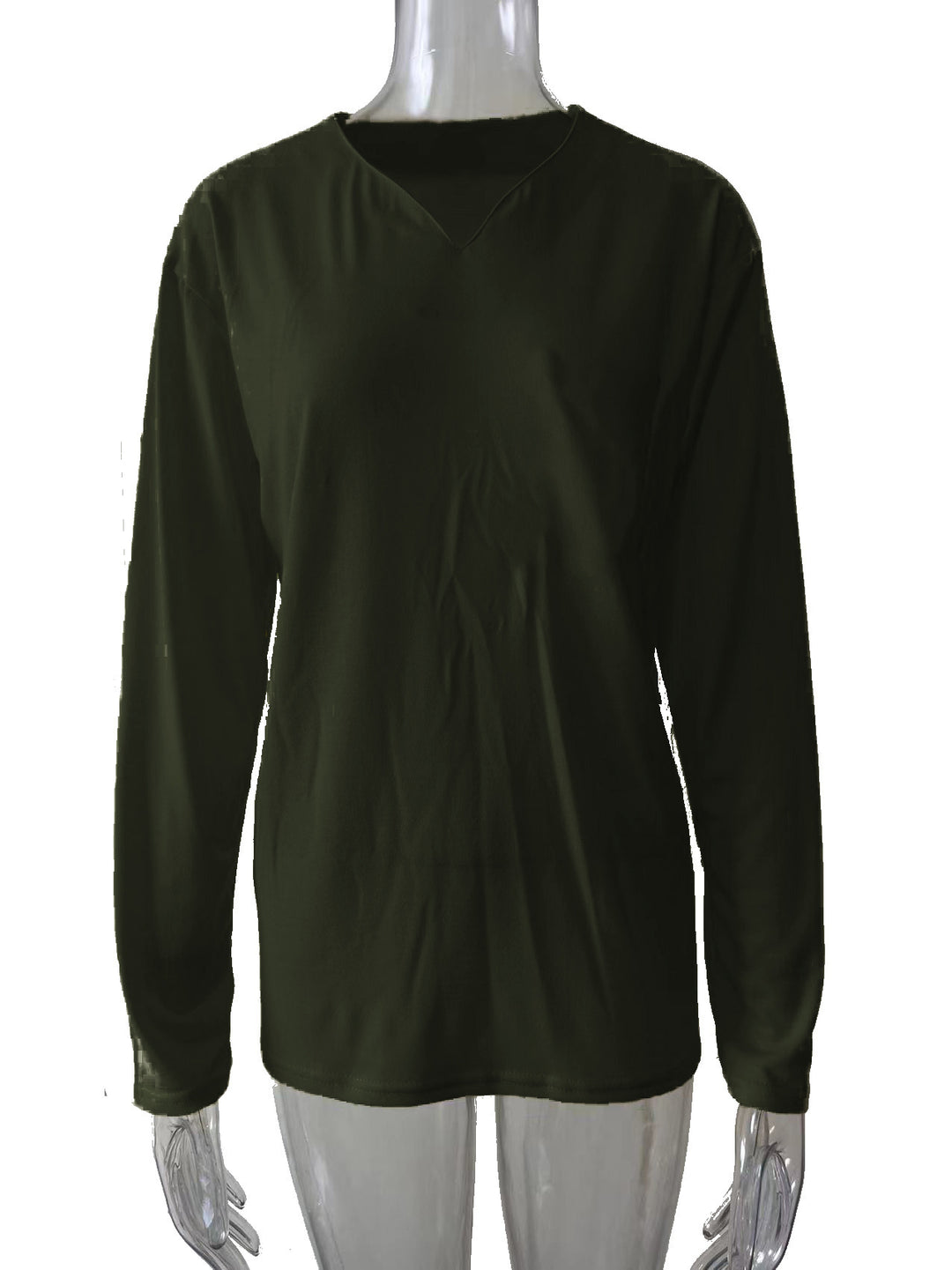 Women nan legeres Long-sleeve shirt with V-notch neckline, chest pocket, and relaxed oversized fit Mune Fashion