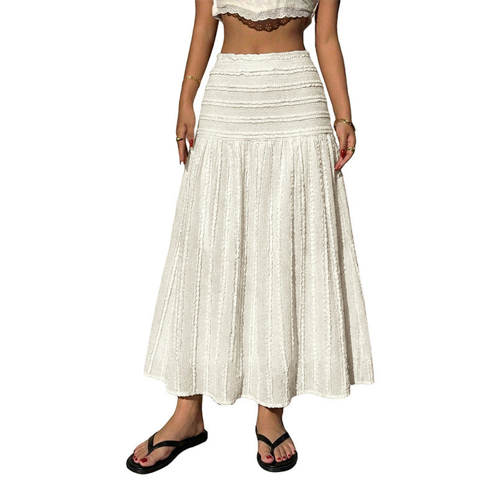 Ladies Airy Maxi Skirt with Fine Structure Mune Fashion
