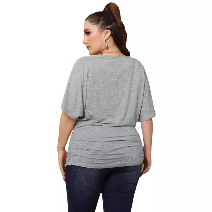 Women's casual blouse with draped pleats