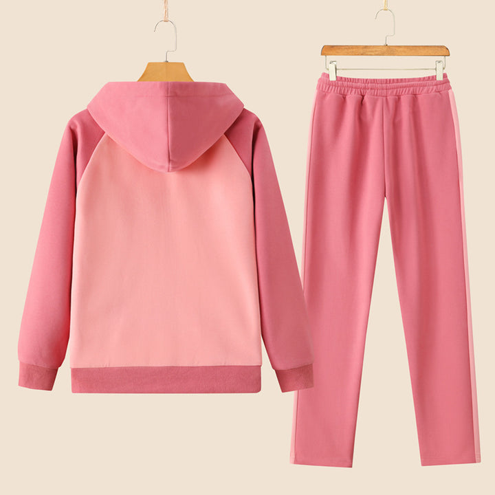 Women's Sporty Leisure Suits Set with Hood Mune Fashion