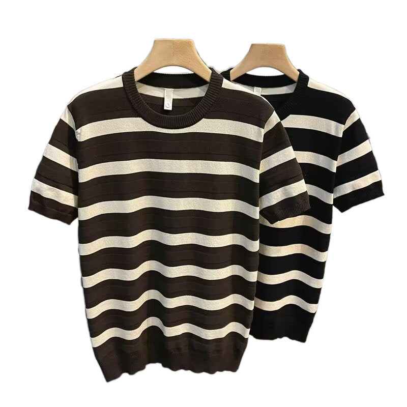 Men's Stylish Short Sleeve Striped T-Shirt Mune Fashion