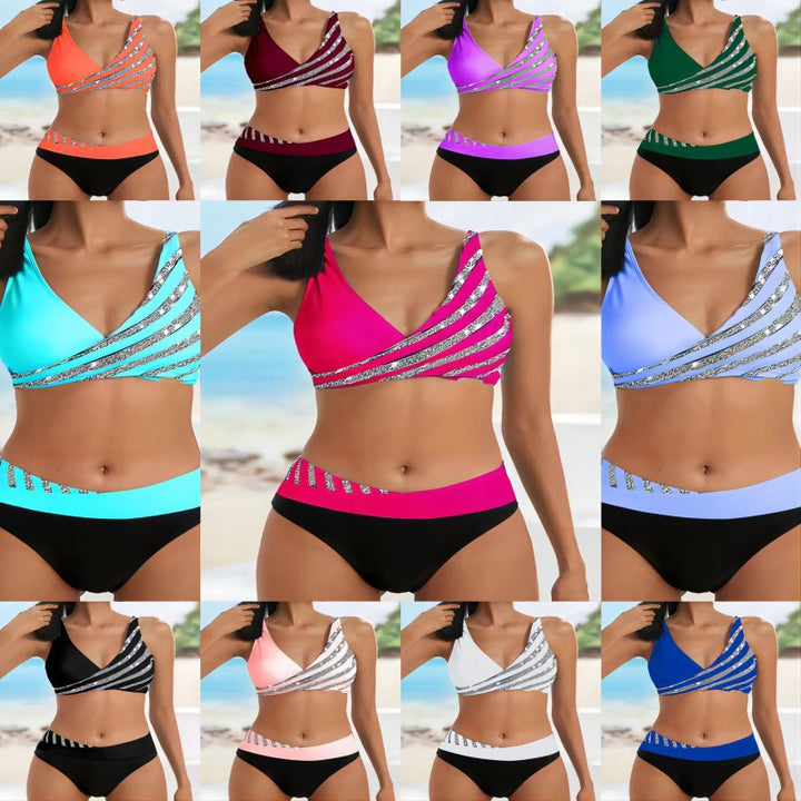 Women's Sporty Bikini Set with Trendy Wrap Top Mune Fashion