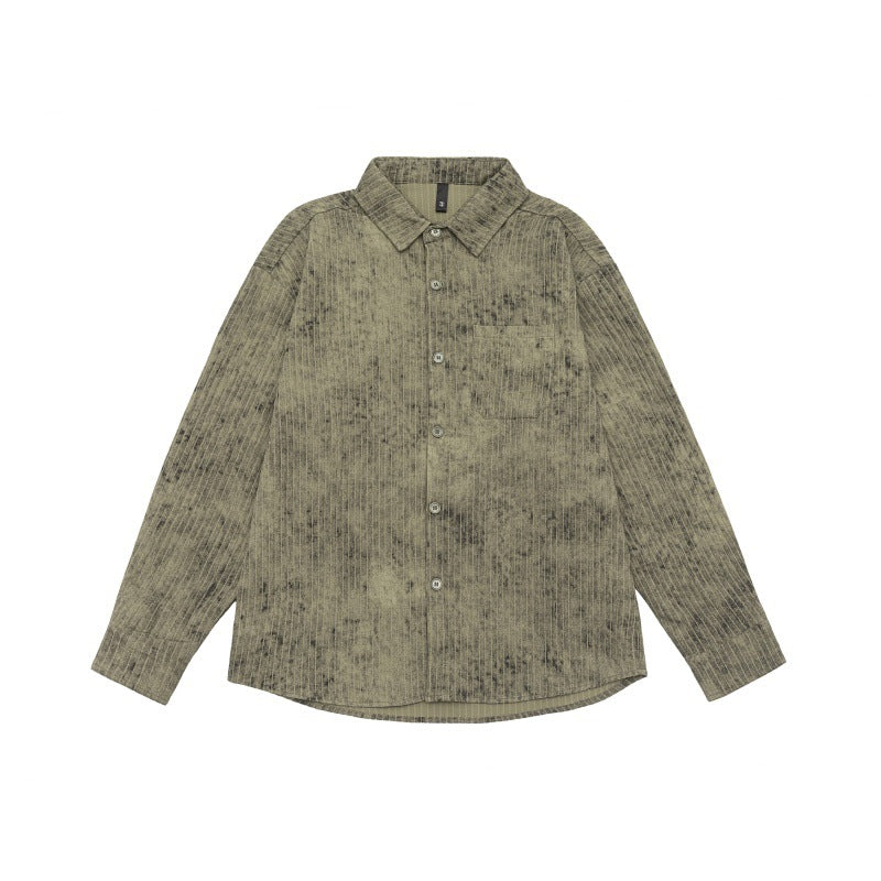 Unisex Lightweight Oversized Shirt Jacket with Washed Texture and Chest Pocket Mune Fashion