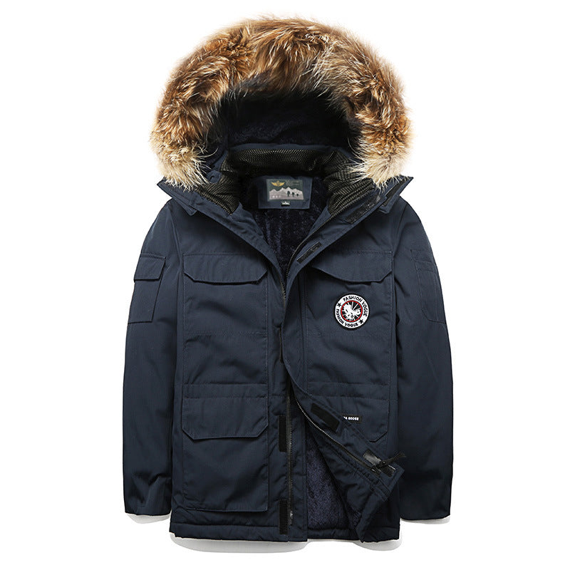 Men's winter parka with hood and faux fur trim, insulating thermal lining & multiple pockets Mune Fashion
