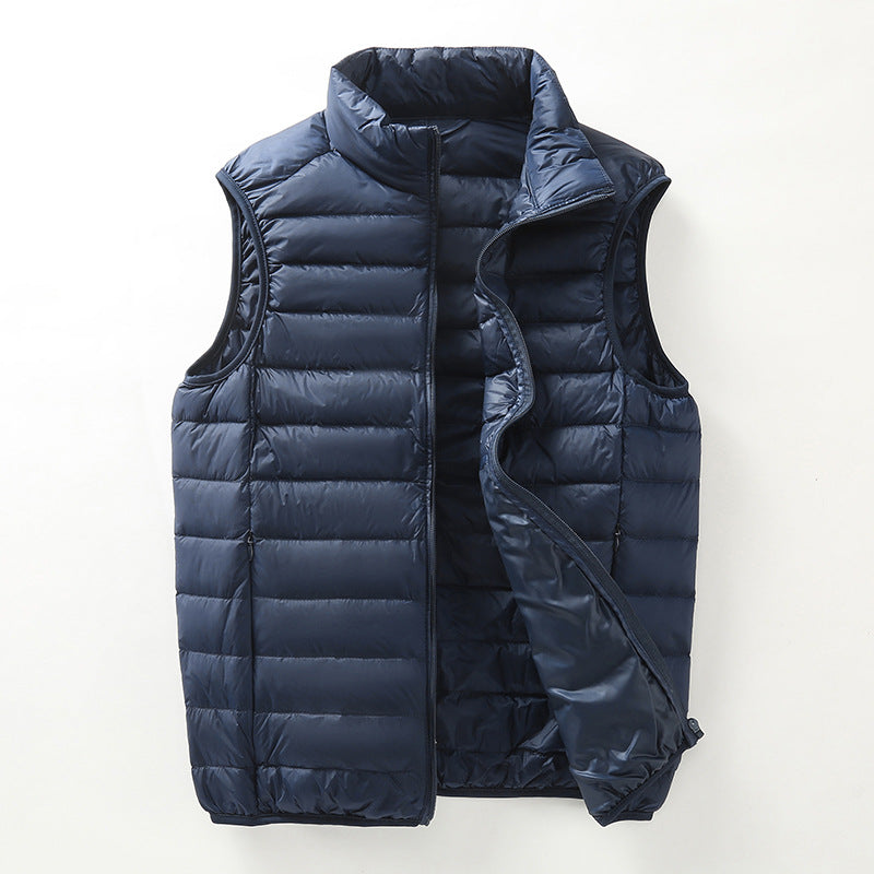 Women Lightweight Quilted Vest with Stand-up Collar and Wind-resistant Filling Mune Fashion